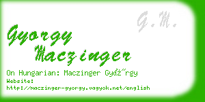 gyorgy maczinger business card